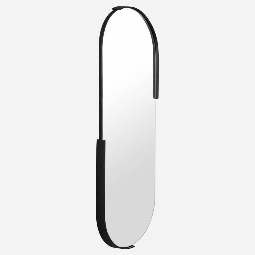 Espejo rectangular de vidrio - 76 x 25 cm - Negro