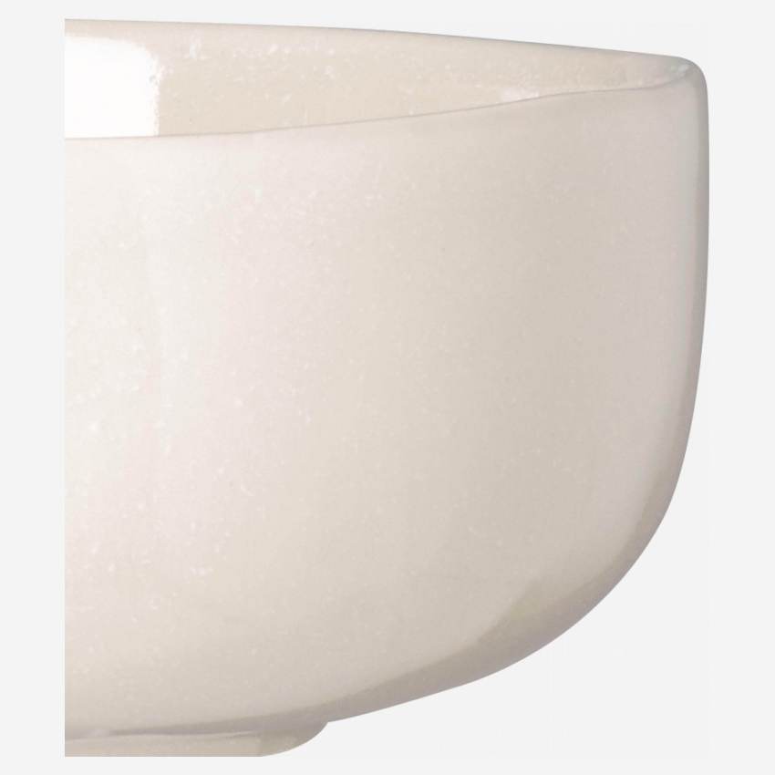 Schale aus Sandstein - 15,5 cm - Weiß getupft