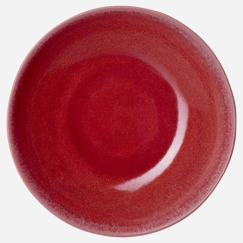 Assiette creuse en grès - 20 cm - Rouge