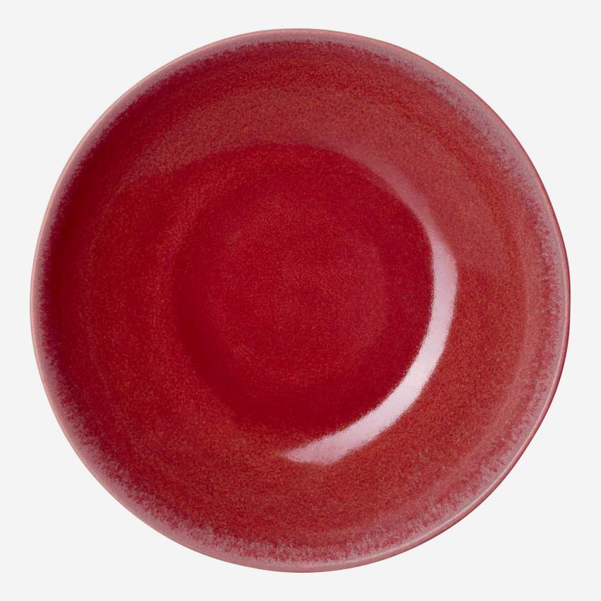 Tiefer Teller aus Sandstein - 20 cm - Rot