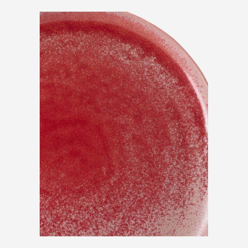 Plato de postre de gres - 22 cm - Rojo