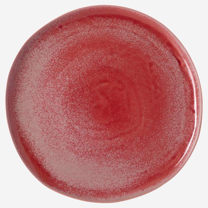 Flacher Teller aus Sandstein - 26,5 cm - Rot