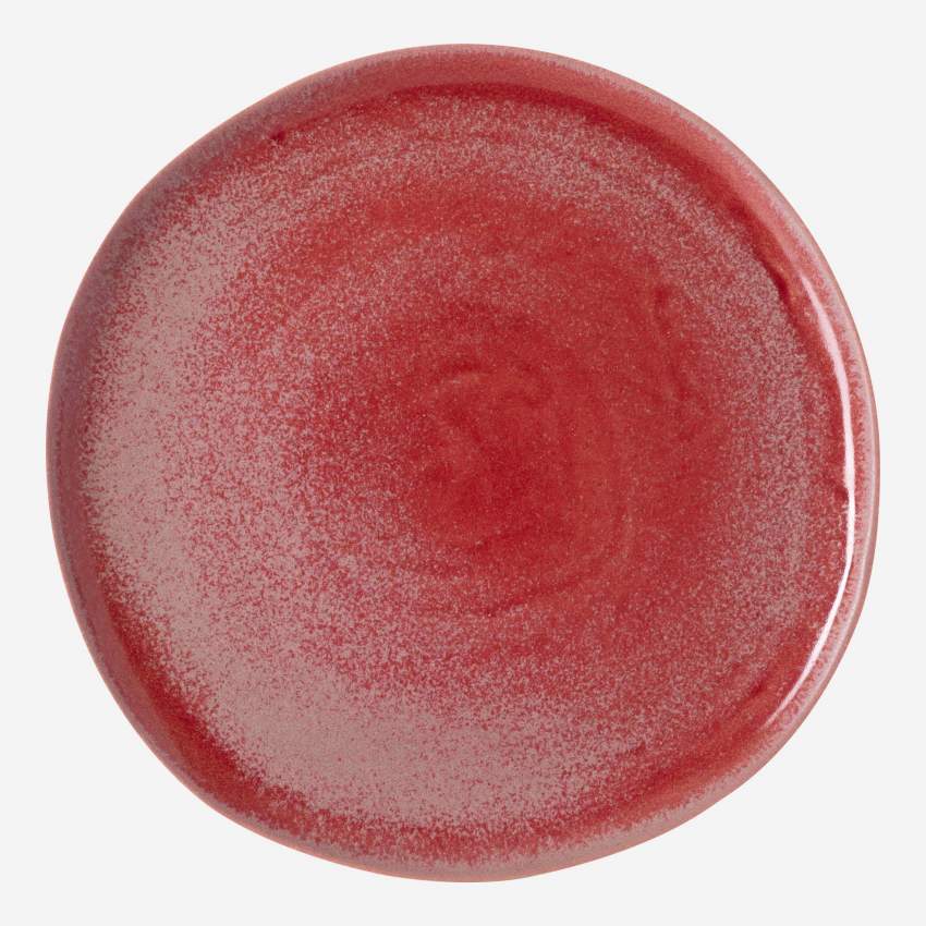 Flacher Teller aus Sandstein - 26,5 cm - Rot