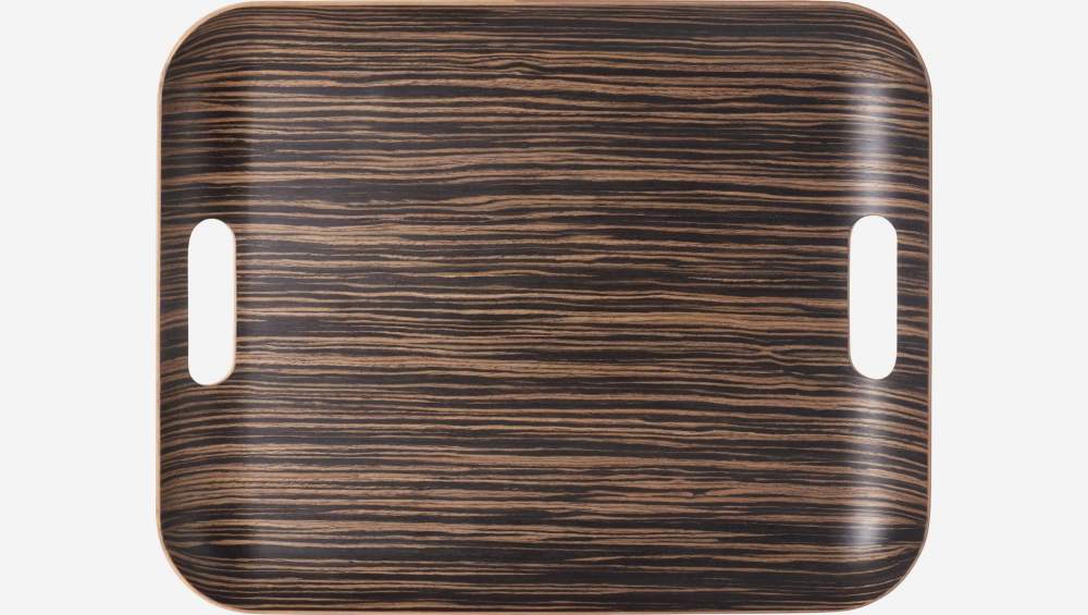 Bandeja rectangular de madera - 45 x 36 cm - Madera oscura