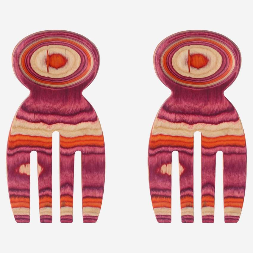 Posate da insalata in legno di Pakka - Multicolor