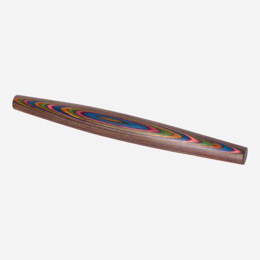 Rouleau à pâtisserie en bois  - 34,5 cm - Multicolore