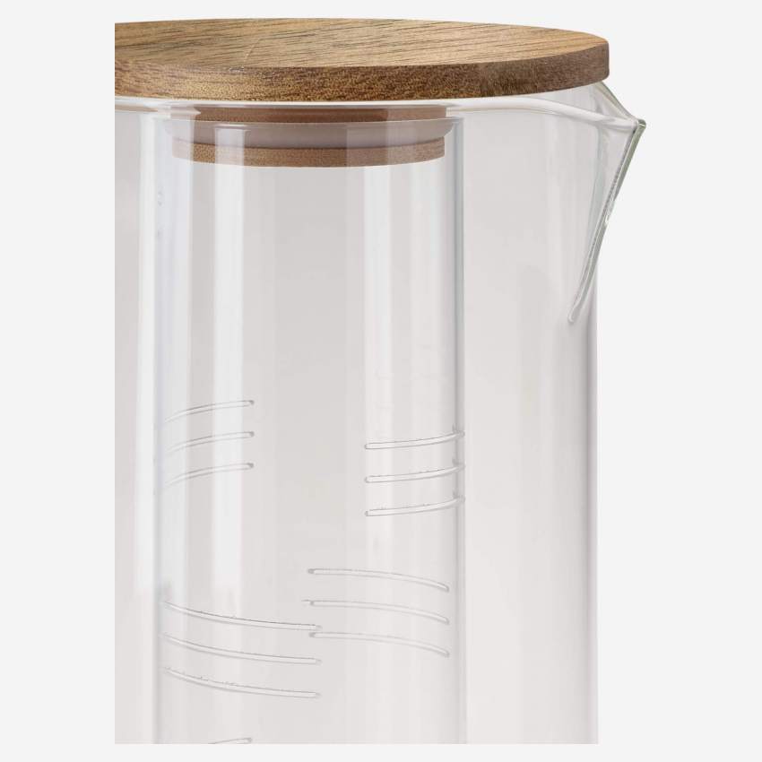 Kan van glas met filter - 1,8L - Transparant