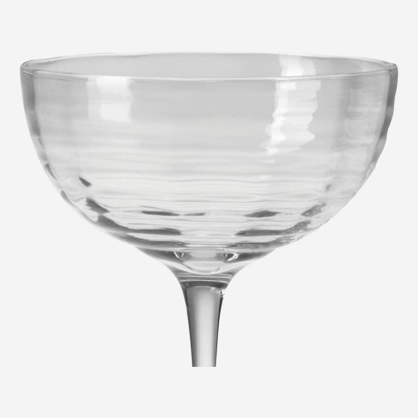 Conjunto de 4 taças de champanhe de vidro - 370 ml - Transparente