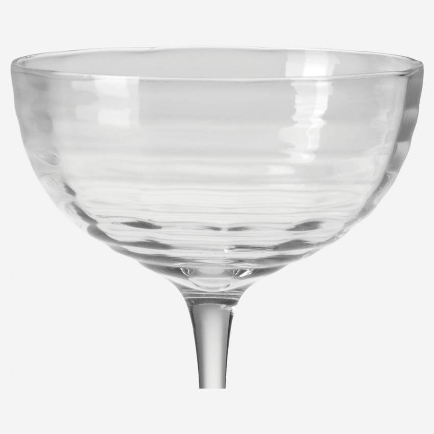 Set 4 copas de champán de vidrio - 370 ml - Transparente