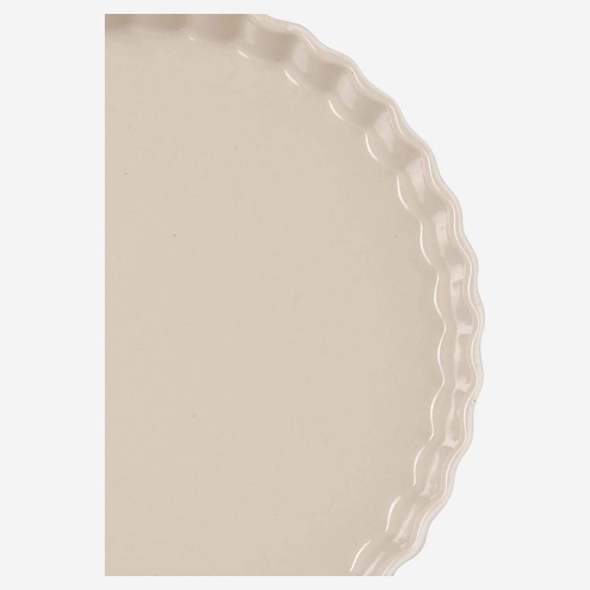Bandeja para tartas de gres - 29 cm - Crema