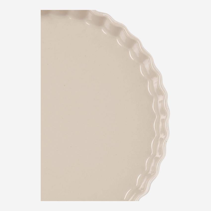 Bandeja para tartas de gres - 29 cm - Crema