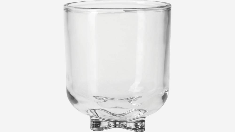 Vaso con pie X de vidrio - 320 ml - Transparente