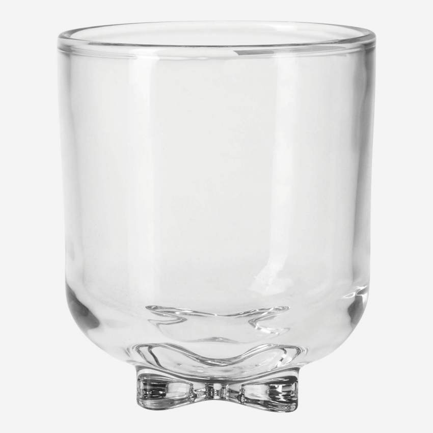 Vaso con pie X de vidrio - 320 ml - Transparente