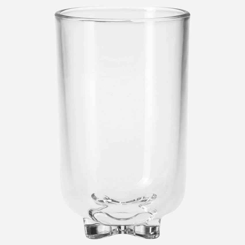 Gobelet avec pied en X en verre - 350 ml - Transparent