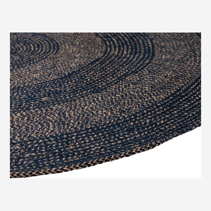 Rond tapijt van jute - 80 cm - Blauw