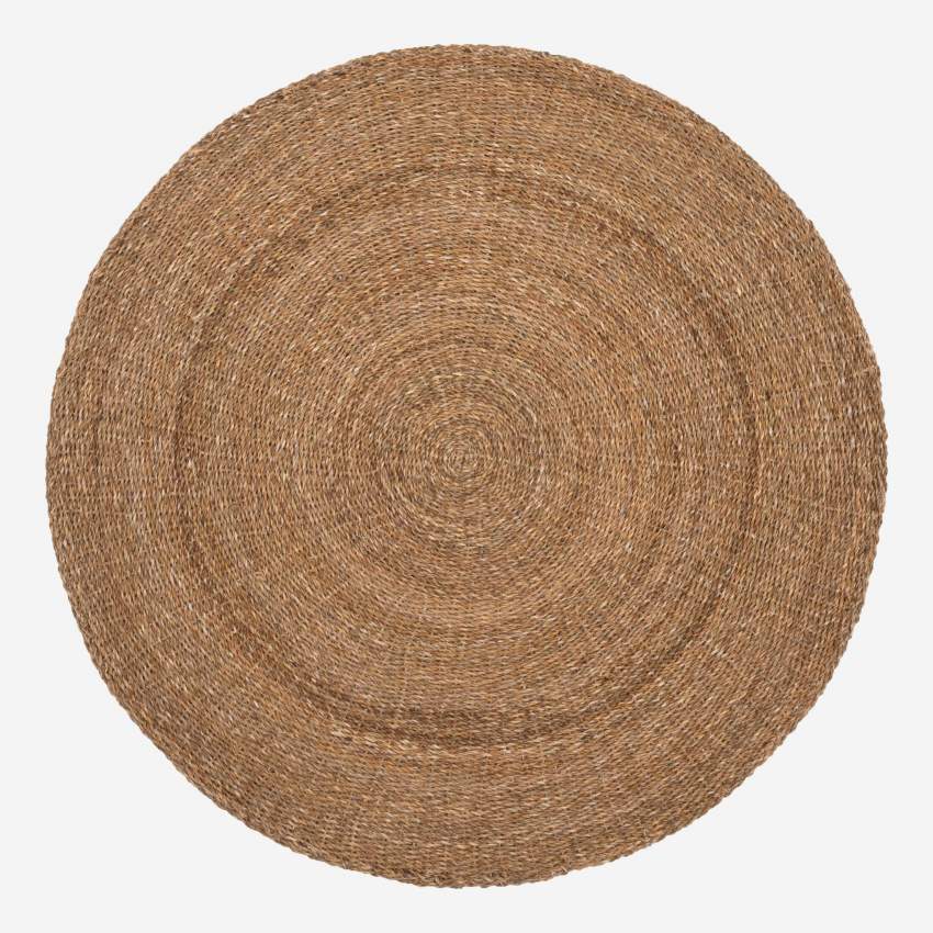 Runder, handgewebter Teppich aus Seegras - 120 cm - Naturfarben