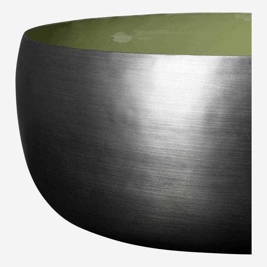 Ovalen decoratieve kom van metaal -24 x 23 cm - Groen