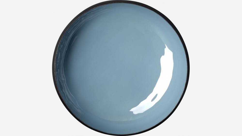 Tigela decorativa de metal - 20x18cm - Azul