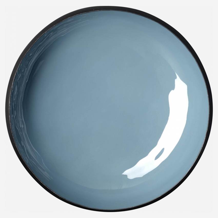 Ovalen decoratieve kom van metaal -20 x 18 cm - Blauw