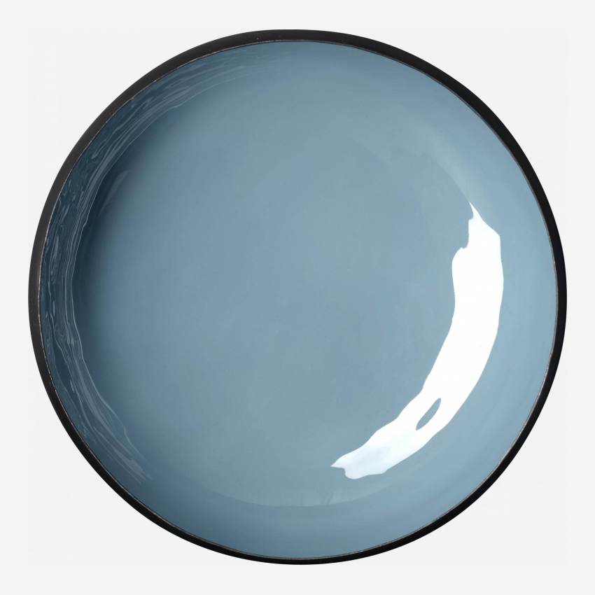 Ovalen decoratieve kom van metaal -20 x 18 cm - Blauw