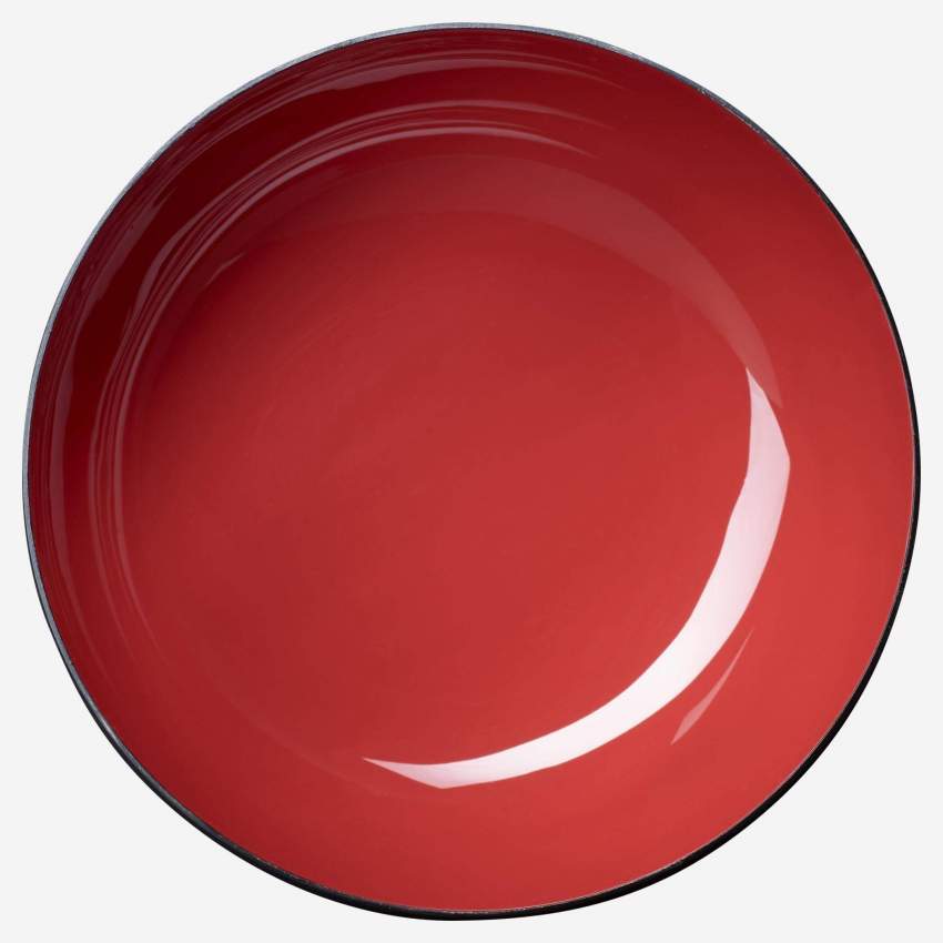 Ciotola decorativa in metallo - 15 x 24 cm - Rosso