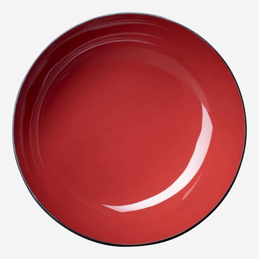 Ciotola decorativa in metallo - 15 x 24 cm - Rosso