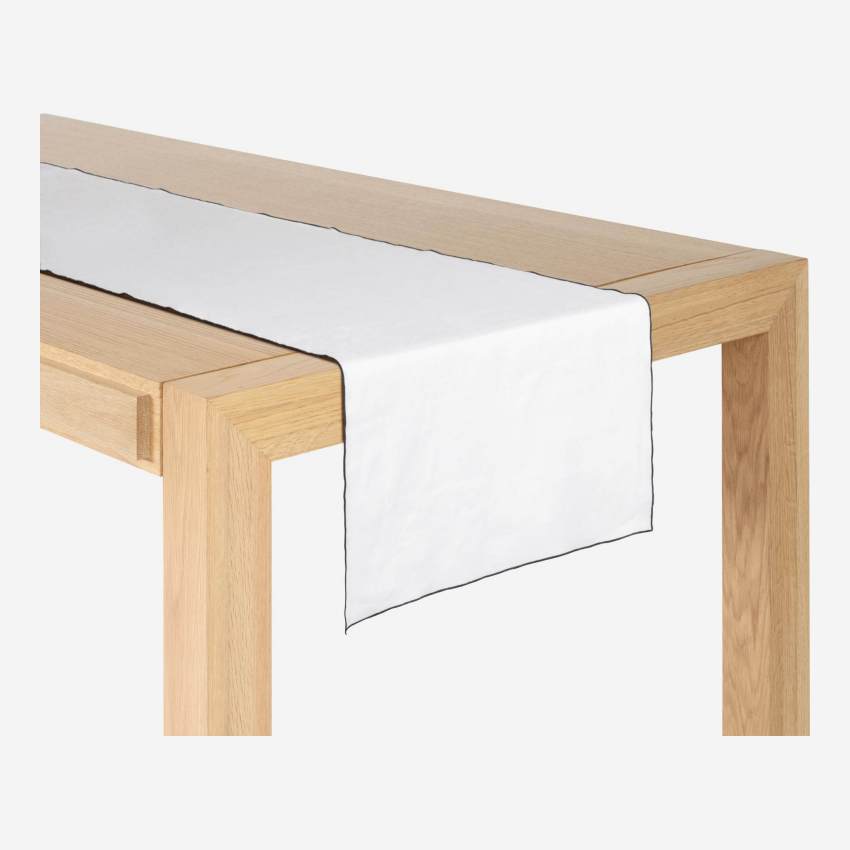 Travers de table en lin - 40 x 150 cm - Blanc