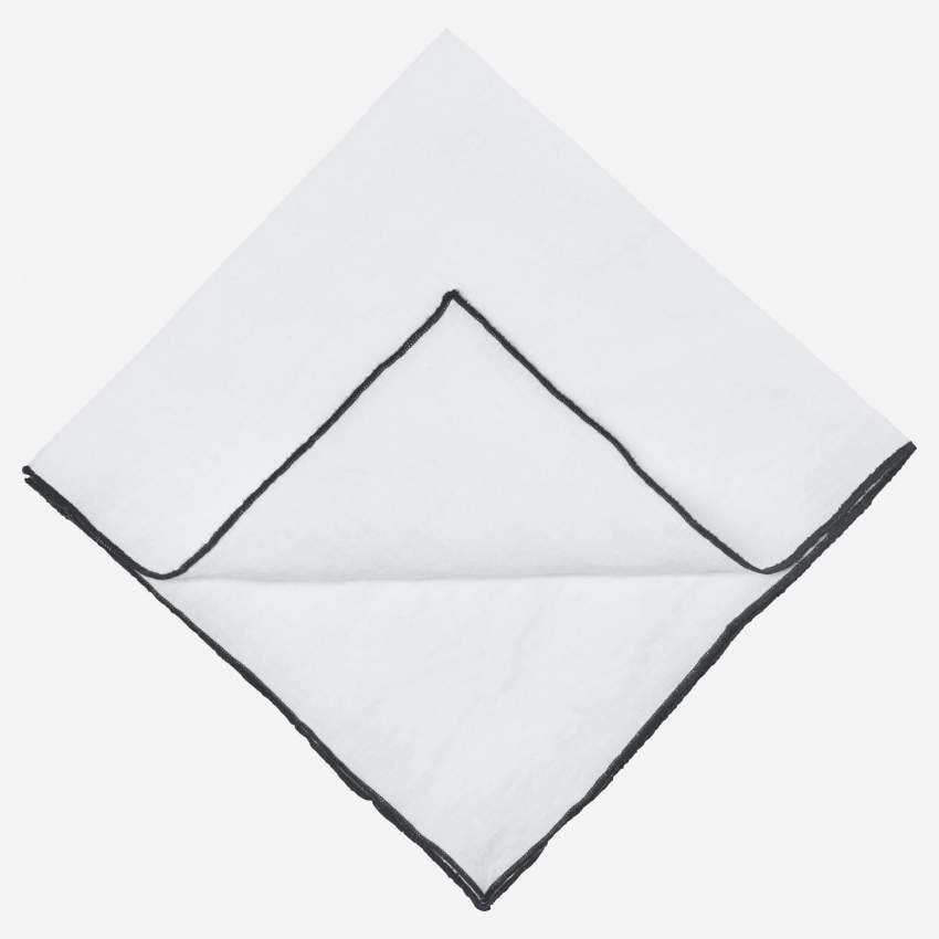 Lot de 2 serviettes de table en lin - 45 x 45 cm - Blanc