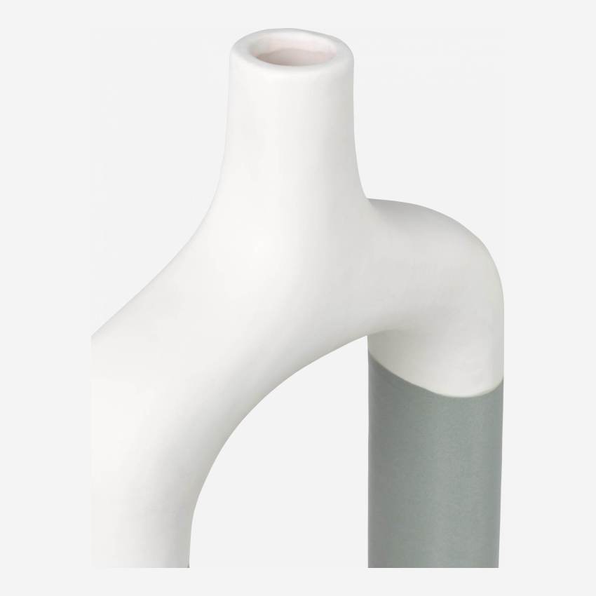 Vase aus Fayence - 36 cm - Cremeweiß