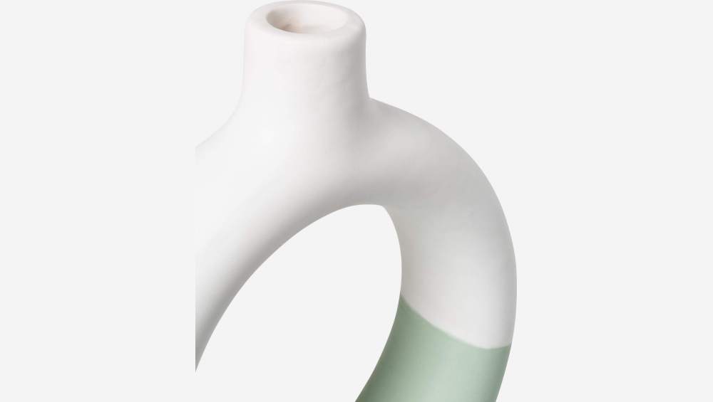 Vase aus Fayence - 20 cm - Cremeweiß