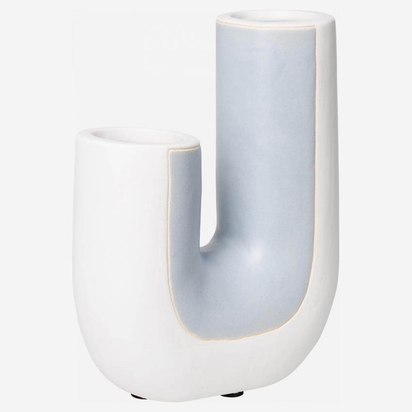 Vase aus Fayence - Cremeweiß