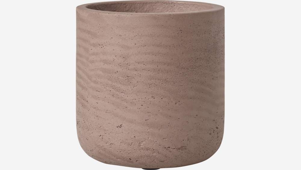 Topf aus Zement - 12 x 11,5 cm - Graubraun