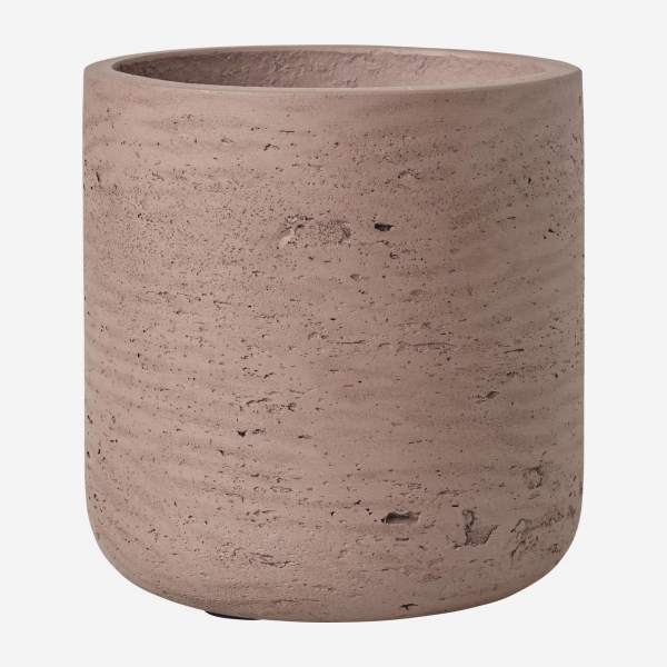 Macetero de cemento - 15 x 14,5 cm - Topo