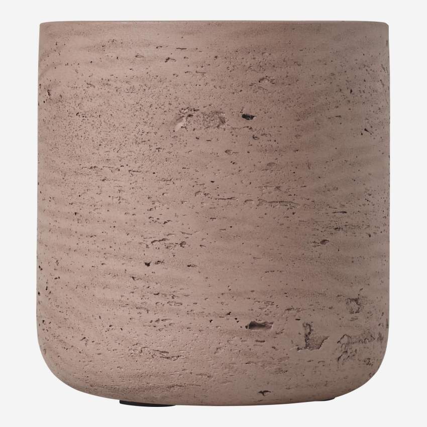 Topf aus Zement - 15 x 14,5 cm - Graubraun