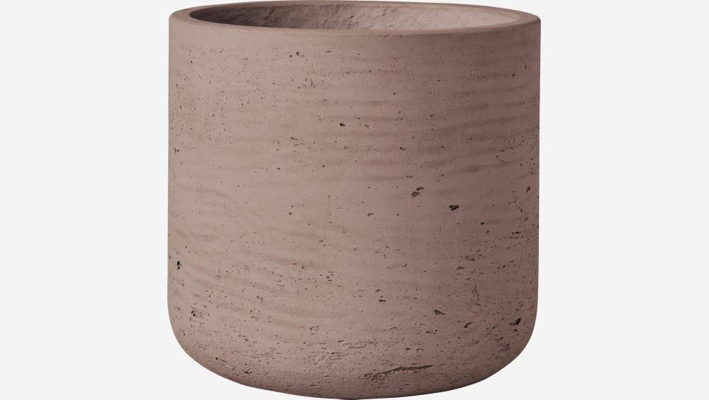Topf aus Zement - 18 x 17,5 cm - Graubraun