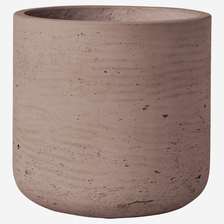 Macetero de cemento - 18 x 17,5 cm - Topo