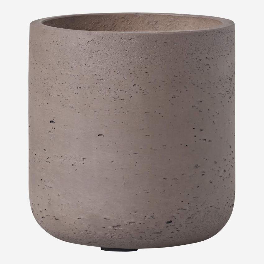 Topf aus Zement - 12 x 11,5 cm - Braun