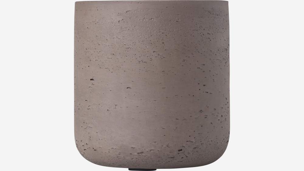 Topf aus Zement - 12 x 11,5 cm - Braun