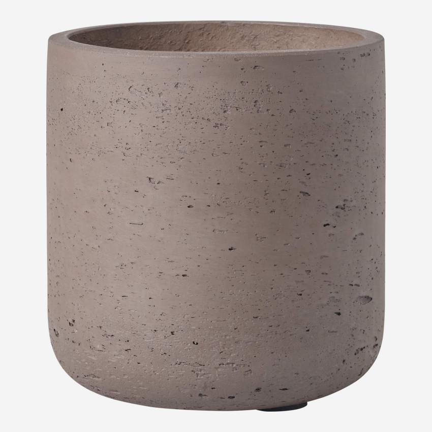 Topf aus Zement - 15 x 14,5 cm - Braun