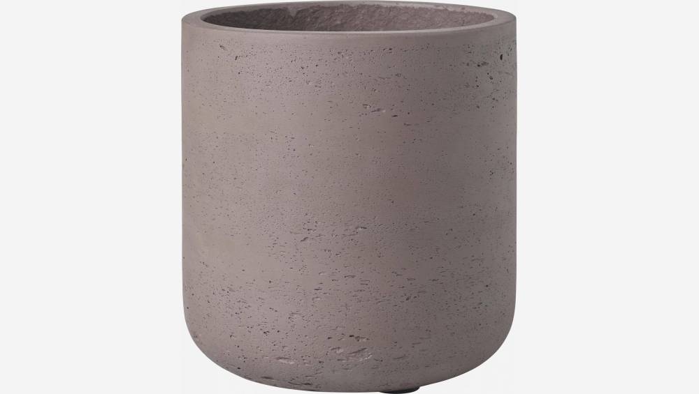 Topf aus Zement - 18 x 17,5 cm - Braun