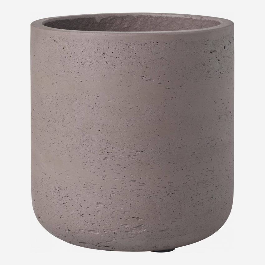 Macetero de cemento - 18 x 17,5 cm - Marrón