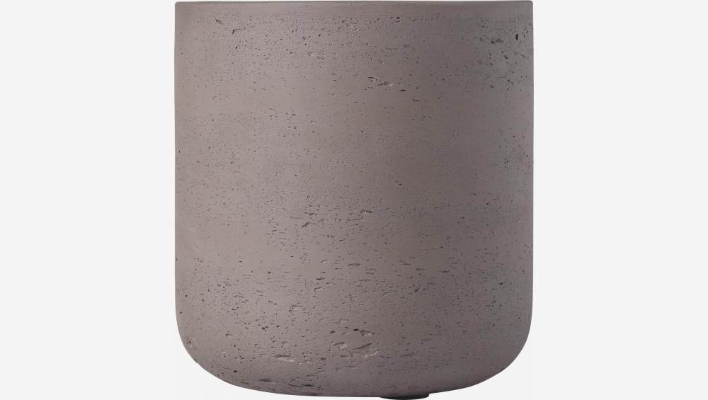 Topf aus Zement - 18 x 17,5 cm - Braun