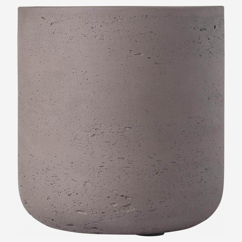 Macetero de cemento - 18 x 17,5 cm - Marrón