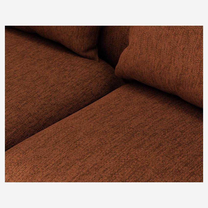 Sofá de ángulo derecho de tela Copparo - Naranja oxidado