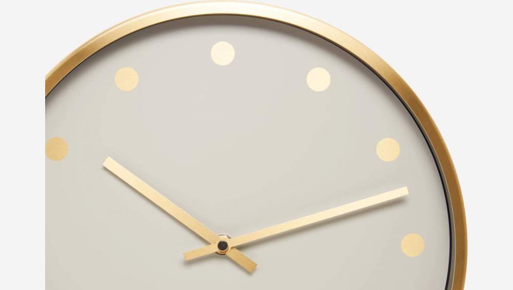 Relógio de parede em metal 33cm dourado