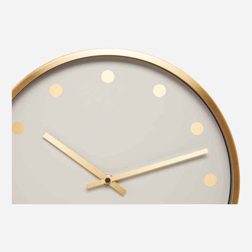 Orologio da parete in metallo dorato da 33 cm