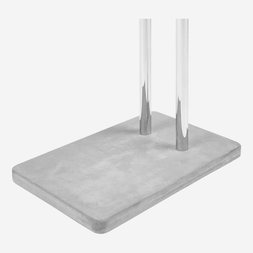 Foam - Porta asciugamani doppio in metallo e base in cemento - Grigio -  Habitat