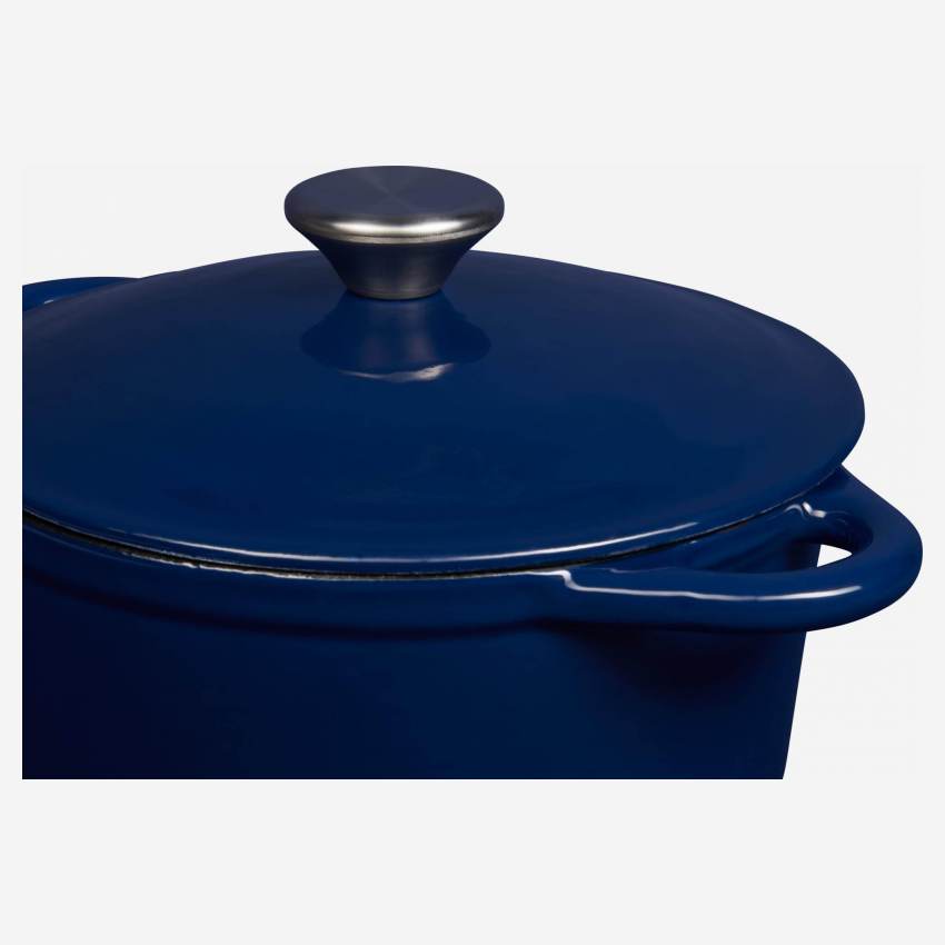 Dampfkochtopf, 20 cm, aus Gusseisen, blau