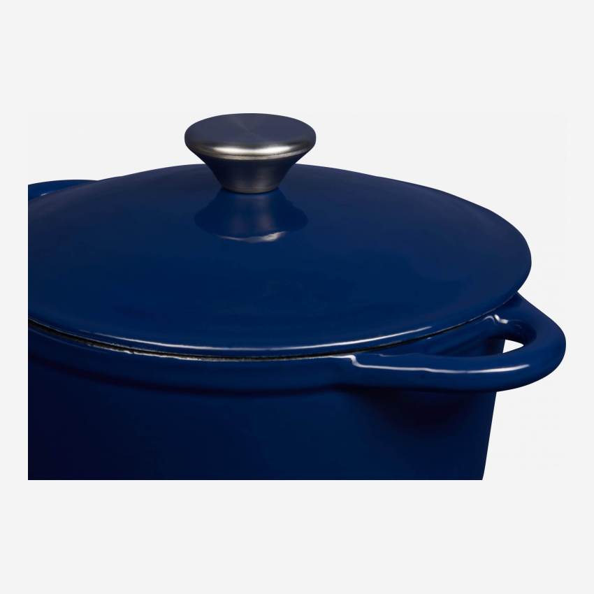 Dampfkochtopf, 20 cm, aus Gusseisen, blau