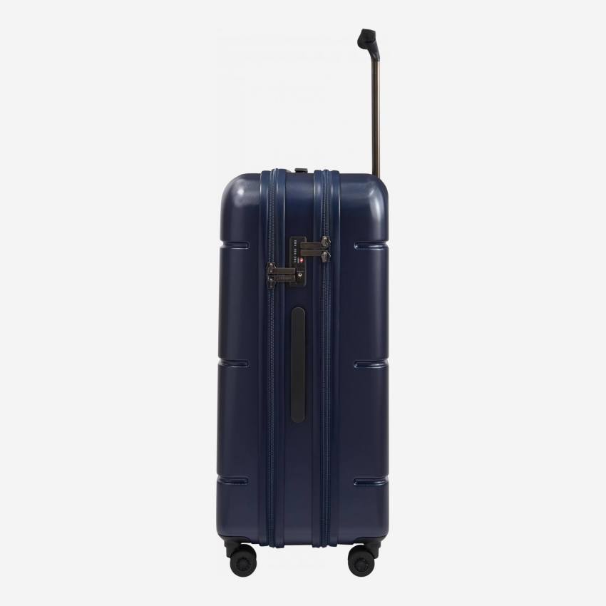 Grande valigia in policarbonato blu